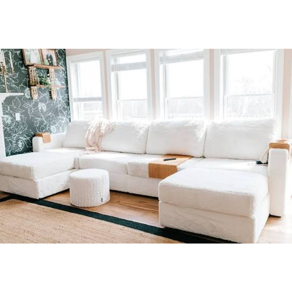 Lovesac Reversible Swiss Diamond Phur Cream Sectional Sofa covers CSTM BUNDLE - Picture 2 of 11